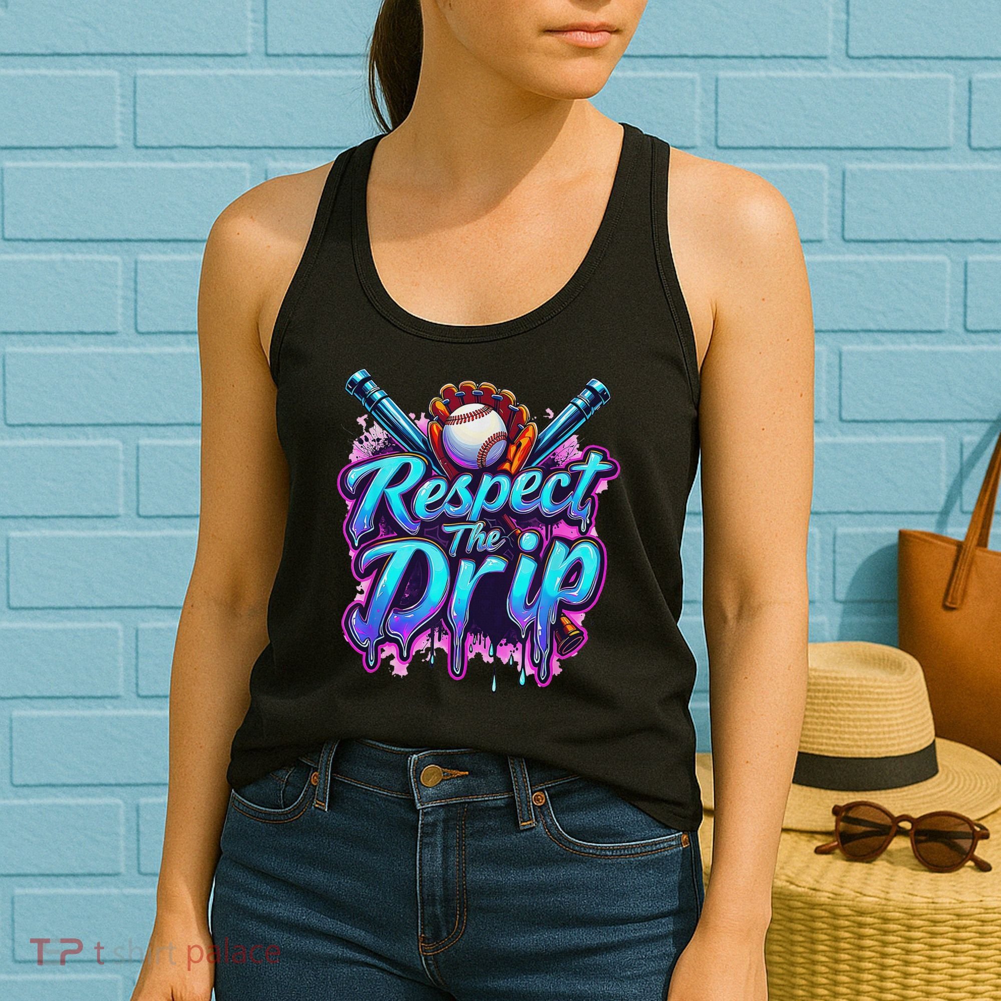 Baseball Drip Ice Cream Dripping Respect The Drip Women's Tank Top
