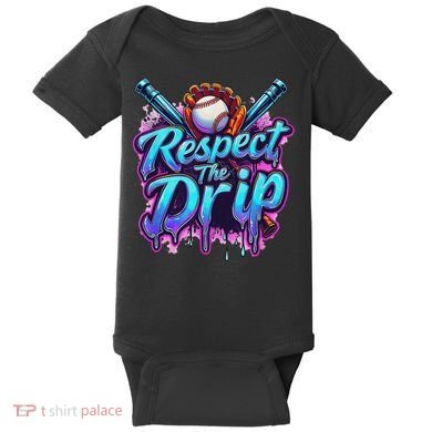 Baseball Drip Ice Cream Dripping Respect The Drip Baby Bodysuit