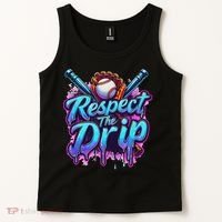 Baseball Drip Ice Cream Dripping Respect The Drip Tank Top thumb 2