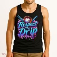 Baseball Drip Ice Cream Dripping Respect The Drip Tank Top thumb 3