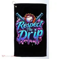 Baseball Drip Ice Cream Dripping Respect The Drip Golf Towel thumb 0