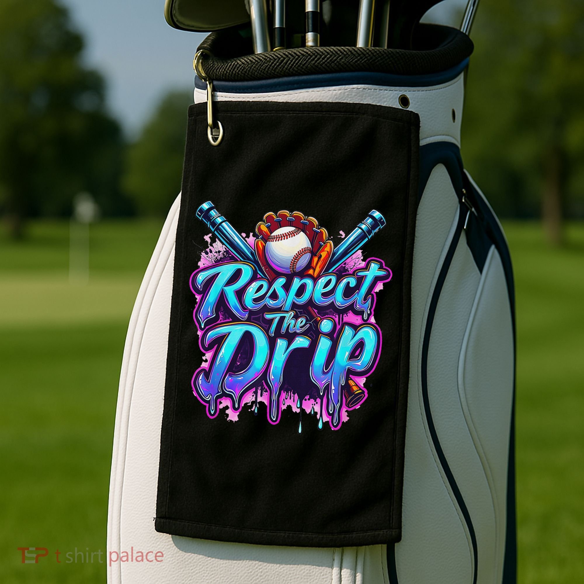 Baseball Drip Ice Cream Dripping Respect The Drip Golf Towel