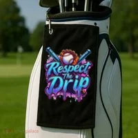Baseball Drip Ice Cream Dripping Respect The Drip Golf Towel thumb 2