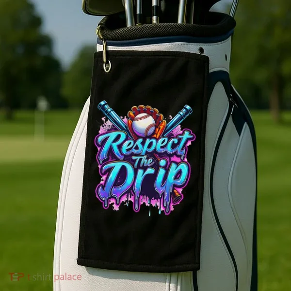 Baseball Drip Ice Cream Dripping Respect The Drip Golf Towel