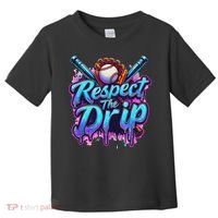 Baseball Drip Ice Cream Dripping Respect The Drip Toddler T-Shirt thumb 0