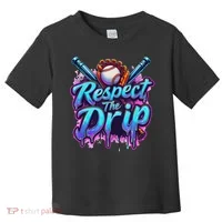Baseball Drip Ice Cream Dripping Respect The Drip Toddler T-Shirt thumb 0