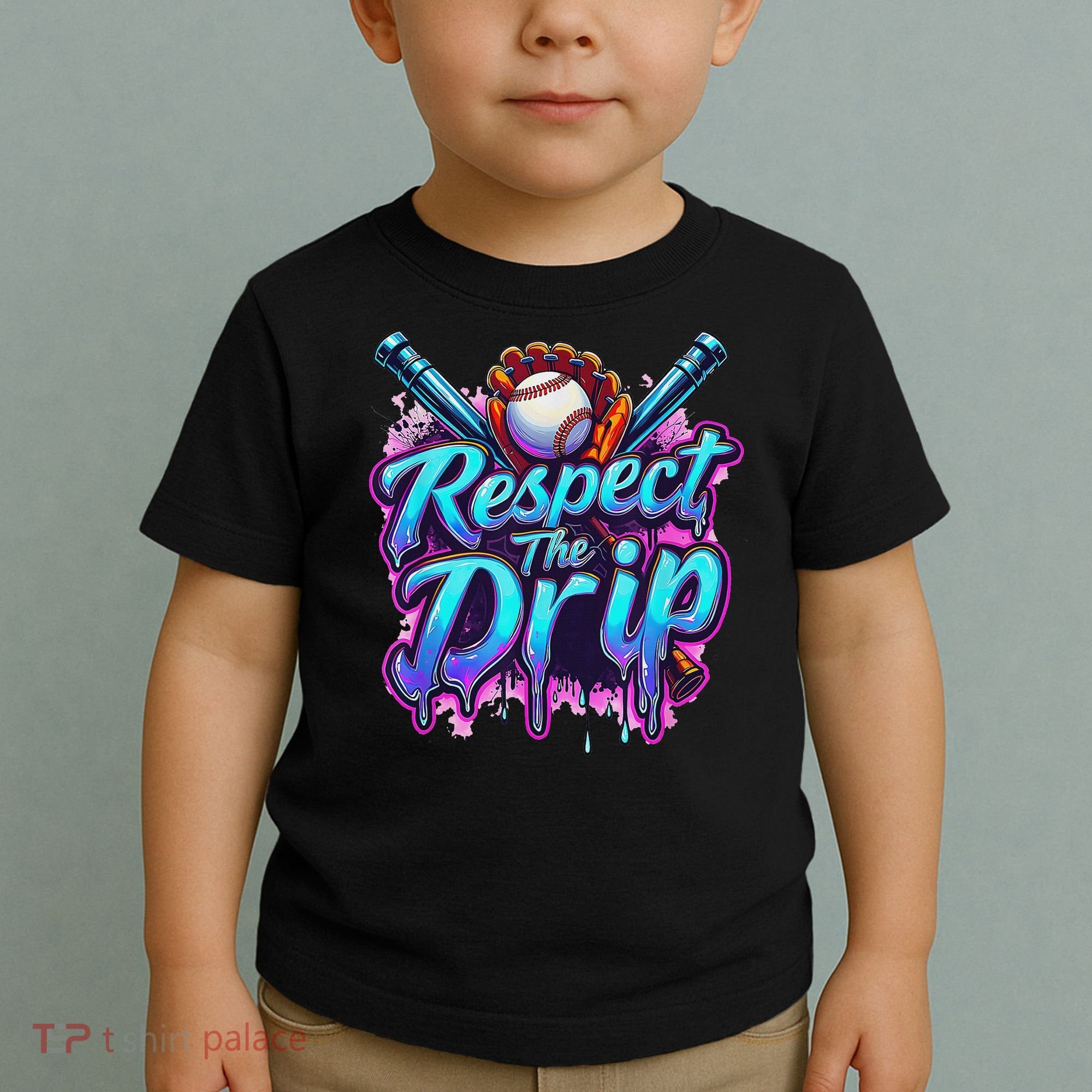 Baseball Drip Ice Cream Dripping Respect The Drip Toddler T-Shirt