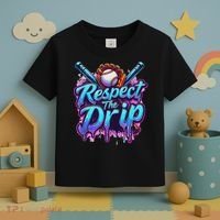 Baseball Drip Ice Cream Dripping Respect The Drip Toddler T-Shirt thumb 3