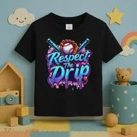 Baseball Drip Ice Cream Dripping Respect The Drip Toddler T-Shirt thumb 3