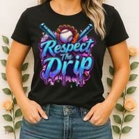 Baseball Drip Ice Cream Dripping Respect The Drip Women's T-Shirt thumb 2