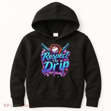 Baseball Drip Ice Cream Dripping Respect The Drip Kids Hoodie