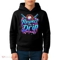 Baseball Drip Ice Cream Dripping Respect The Drip Kids Hoodie thumb 4