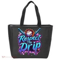 Baseball Drip Ice Cream Dripping Respect The Drip Tote Bag thumb 0