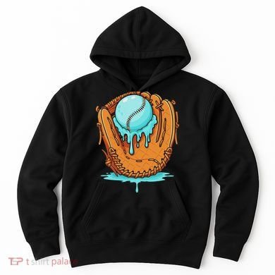 Baseball Drip Ice Cream Baseball Glove Dripping Hoodie