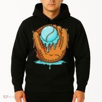 Baseball Drip Ice Cream Baseball Glove Dripping Hoodie thumb 2