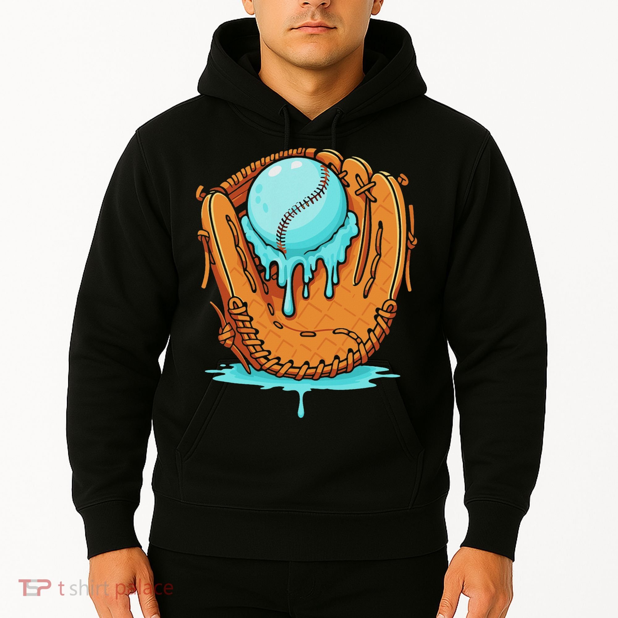 Baseball Drip Ice Cream Baseball Glove Dripping Hoodie