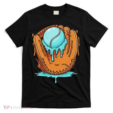 Baseball Drip Ice Cream Baseball Glove Dripping T-Shirt