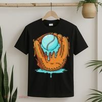Baseball Drip Ice Cream Baseball Glove Dripping T-Shirt thumb 2