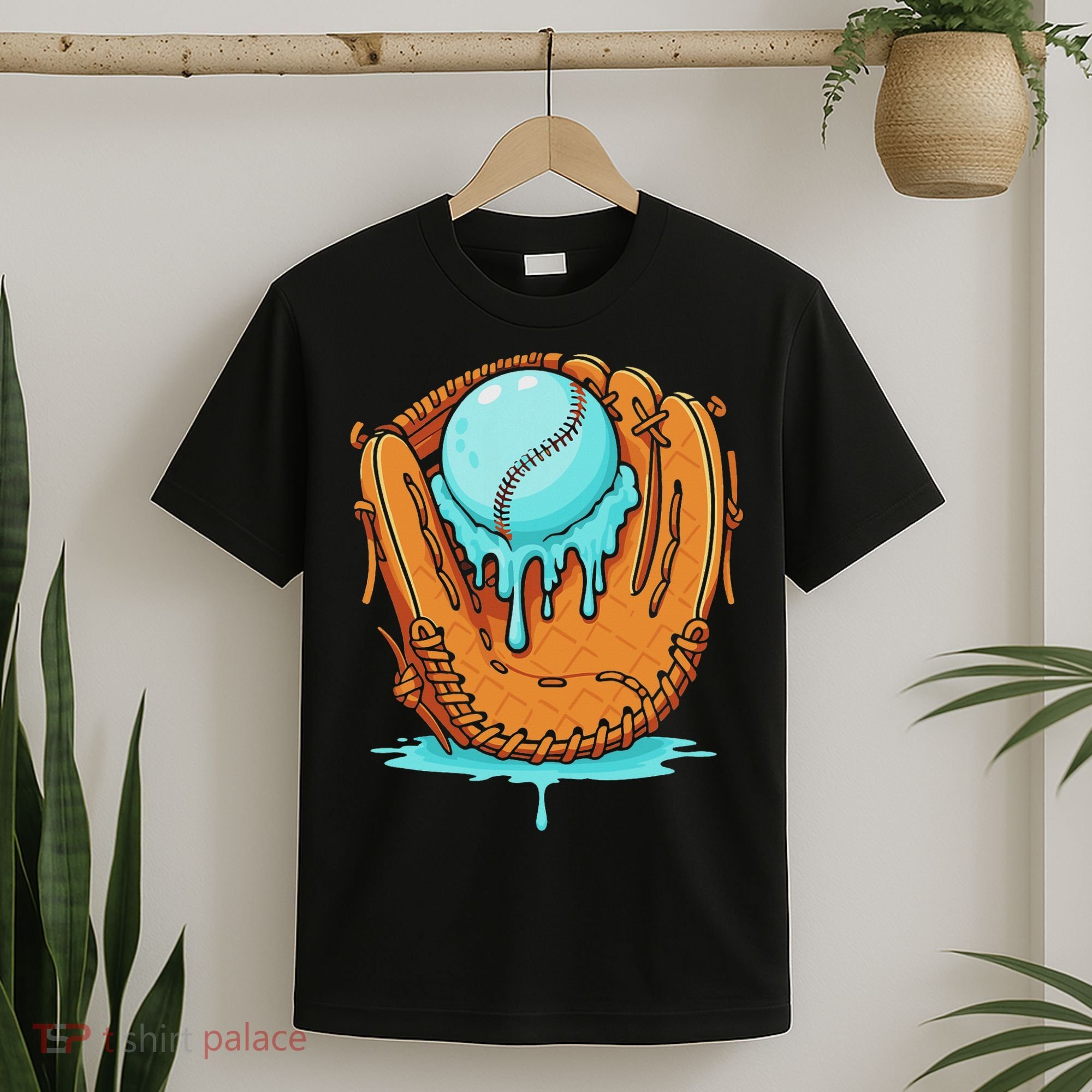 Baseball Drip Ice Cream Baseball Glove Dripping T-Shirt