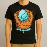 Baseball Drip Ice Cream Baseball Glove Dripping T-Shirt thumb 3