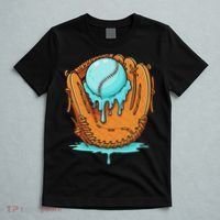 Baseball Drip Ice Cream Baseball Glove Dripping T-Shirt thumb 5