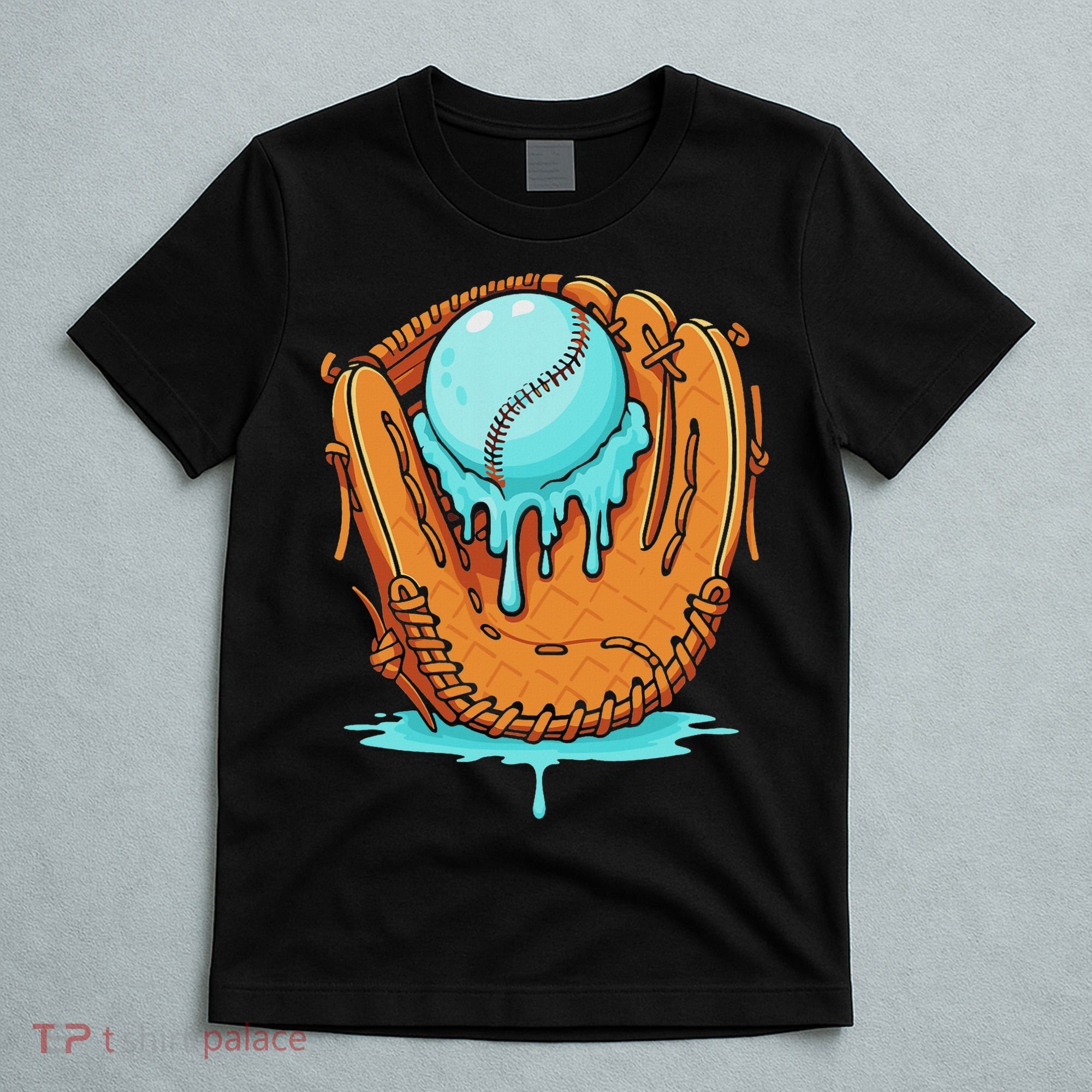 Baseball Drip Ice Cream Baseball Glove Dripping T-Shirt
