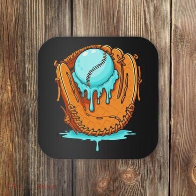 Baseball Drip Ice Cream Baseball Glove Dripping Coaster