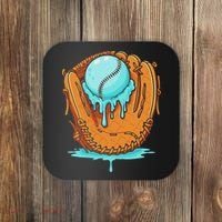 Baseball Drip Ice Cream Baseball Glove Dripping Coaster thumb 0