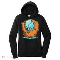 Baseball Drip Ice Cream Baseball Glove Dripping Women's Hoodie thumb 0