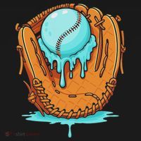 Baseball Drip Ice Cream Baseball Glove Dripping Mousepad thumb 1