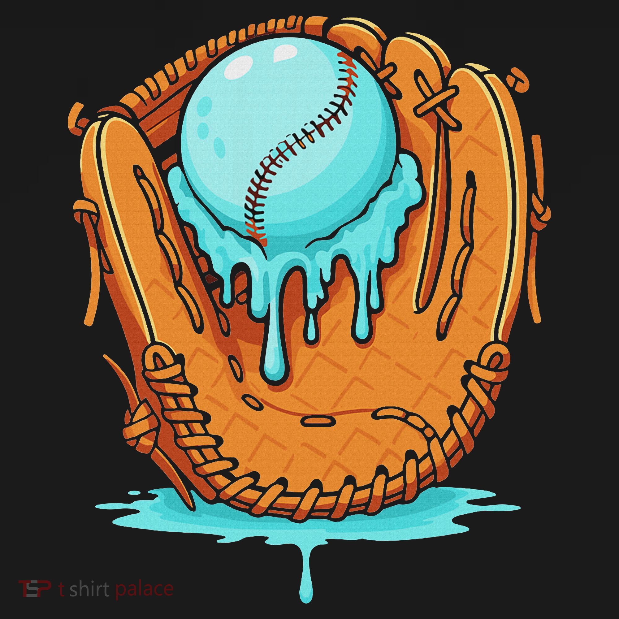 Baseball Drip Ice Cream Baseball Glove Dripping Mousepad