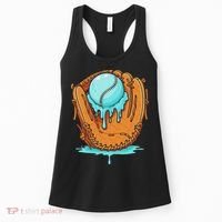 Baseball Drip Ice Cream Baseball Glove Dripping Women's Tank Top thumb 0