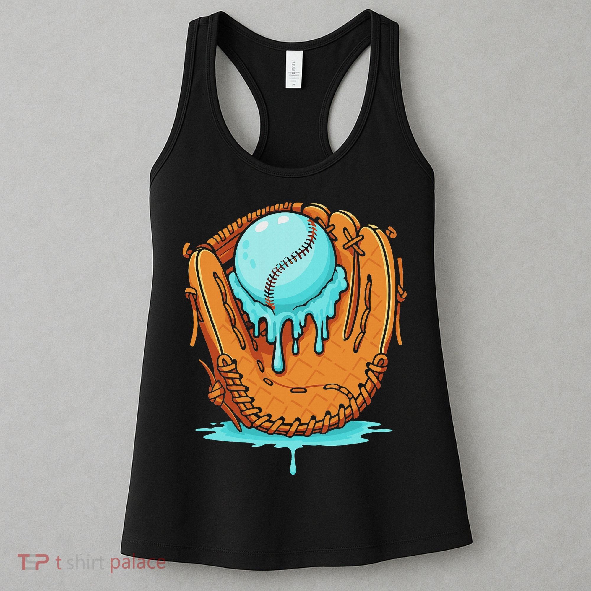 Baseball Drip Ice Cream Baseball Glove Dripping Women's Tank Top