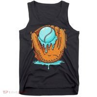 Baseball Drip Ice Cream Baseball Glove Dripping Tank Top thumb 0