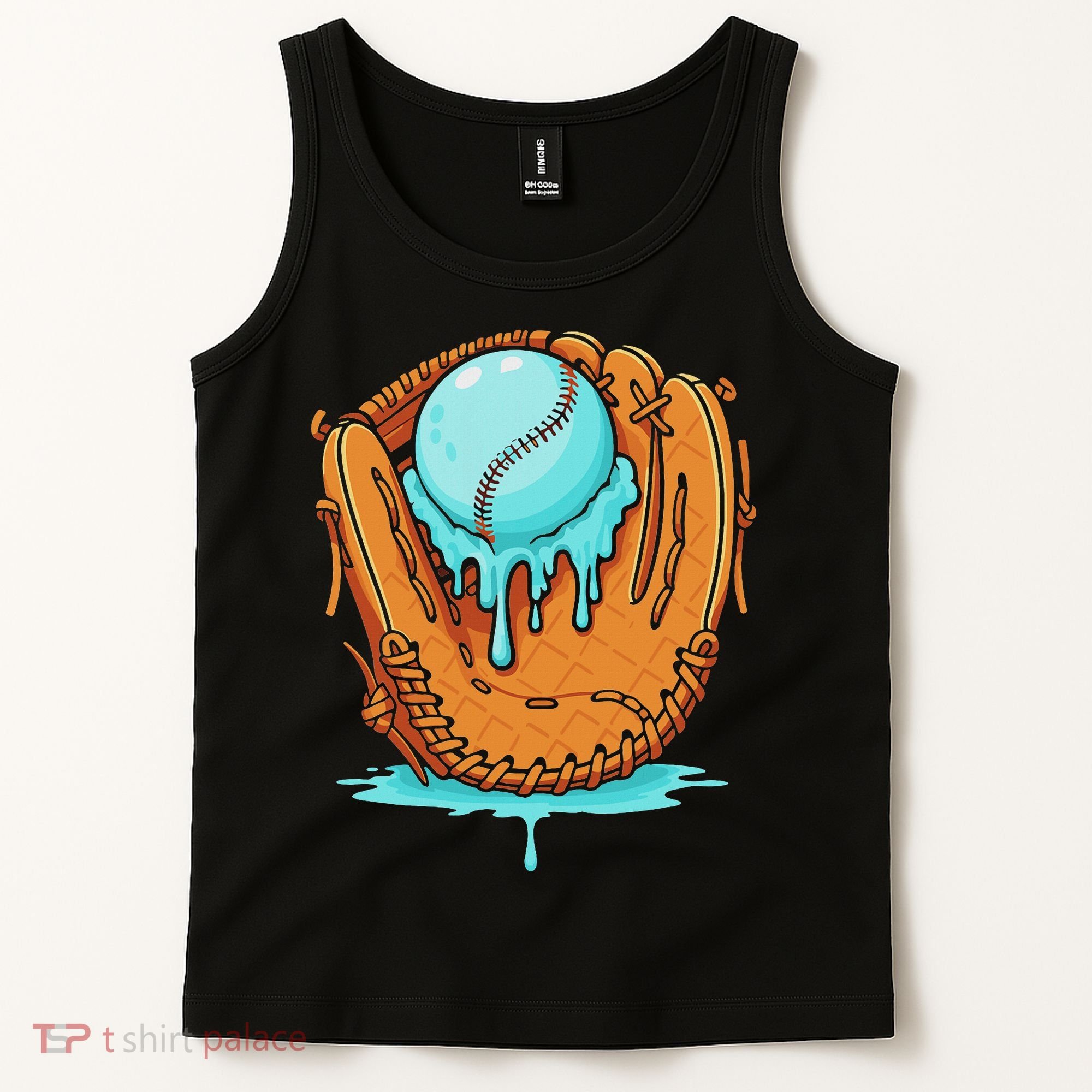 Baseball Drip Ice Cream Baseball Glove Dripping Tank Top