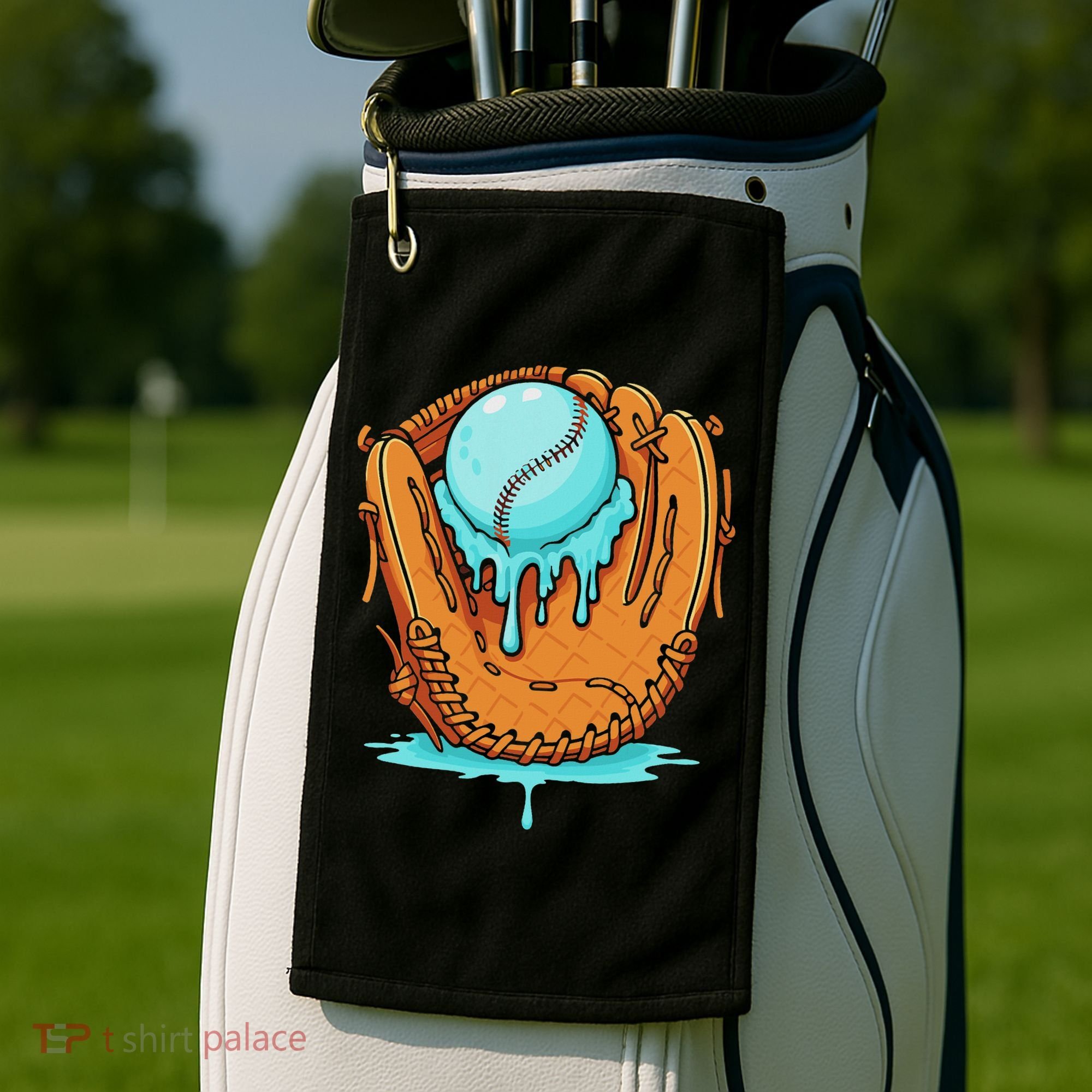 Baseball Drip Ice Cream Baseball Glove Dripping Golf Towel