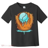 Baseball Drip Ice Cream Baseball Glove Dripping Toddler T-Shirt thumb 0