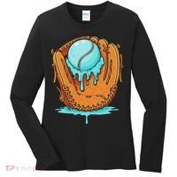 Baseball Drip Ice Cream Baseball Glove Dripping Women's Long Sleeve Shirt thumb 0