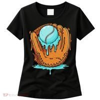 Baseball Drip Ice Cream Baseball Glove Dripping Women's T-Shirt thumb 0