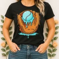 Baseball Drip Ice Cream Baseball Glove Dripping Women's T-Shirt thumb 2