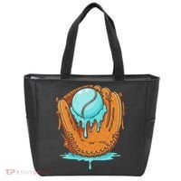 Baseball Drip Ice Cream Baseball Glove Dripping Tote Bag thumb 0