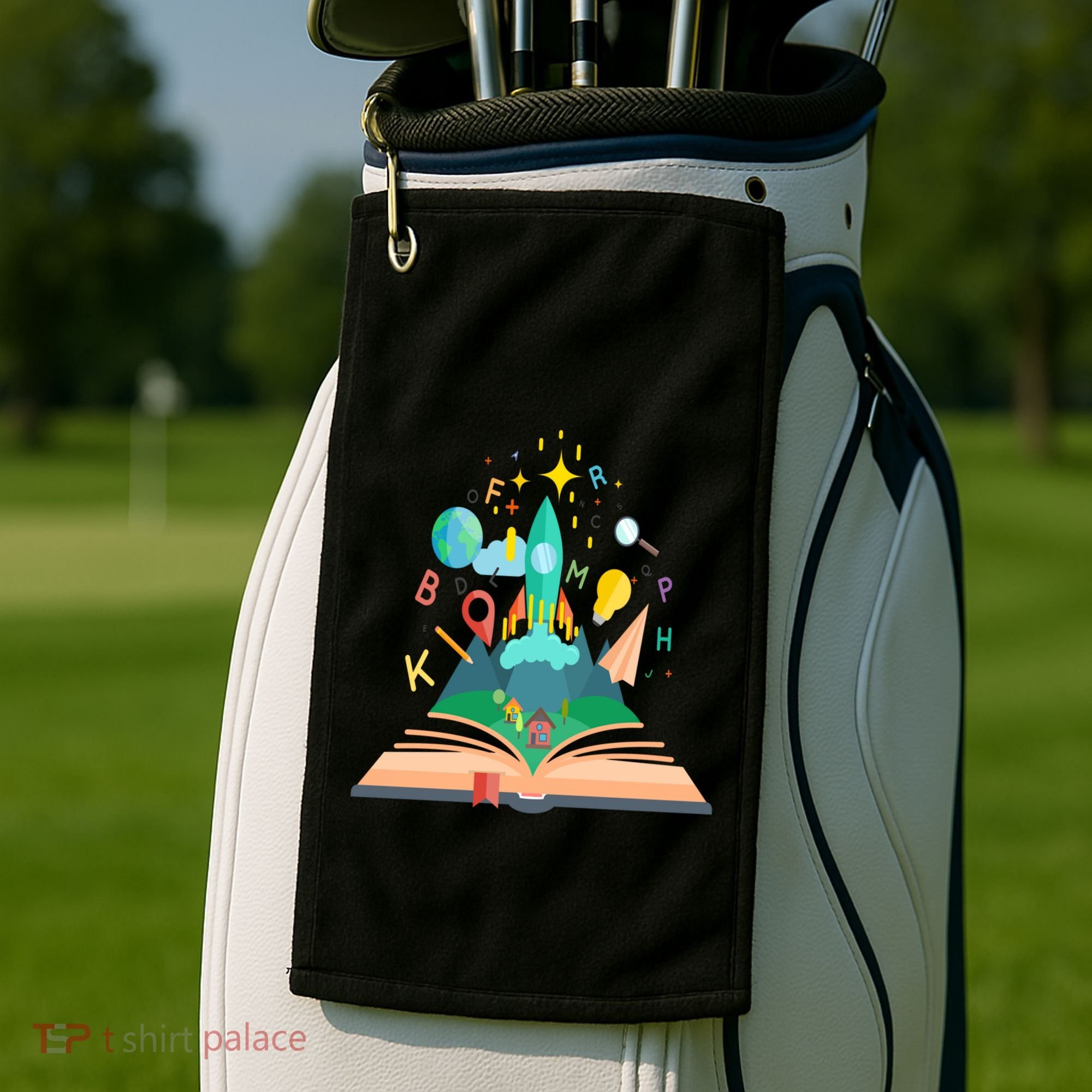 Books Develop Imagination And Attention Gift Reading Books Gift Golf Towel
