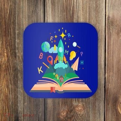 Books Develop Imagination And Attention Gift Reading Books Gift Coaster