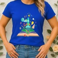 Books Develop Imagination And Attention Gift Reading Books Gift Women's T-Shirt thumb 2