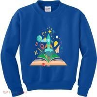 Books Develop Imagination And Attention Gift Reading Books Gift Kids Sweatshirt thumb 0
