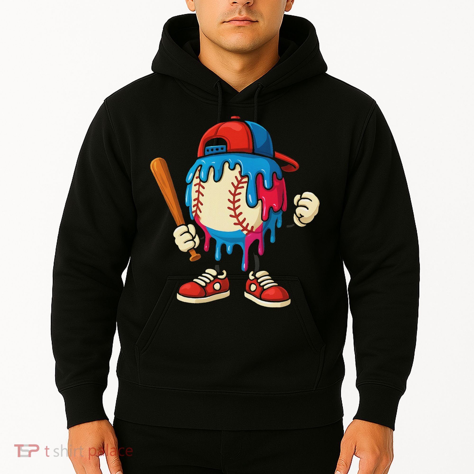 Baseball Drip Ice Cream Drip Sport Game Day Hoodie