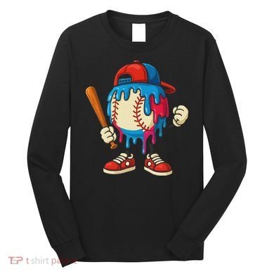 Baseball Drip Ice Cream Drip Sport Game Day Long Sleeve Shirt