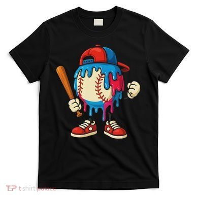 Baseball Drip Ice Cream Drip Sport Game Day T-Shirt