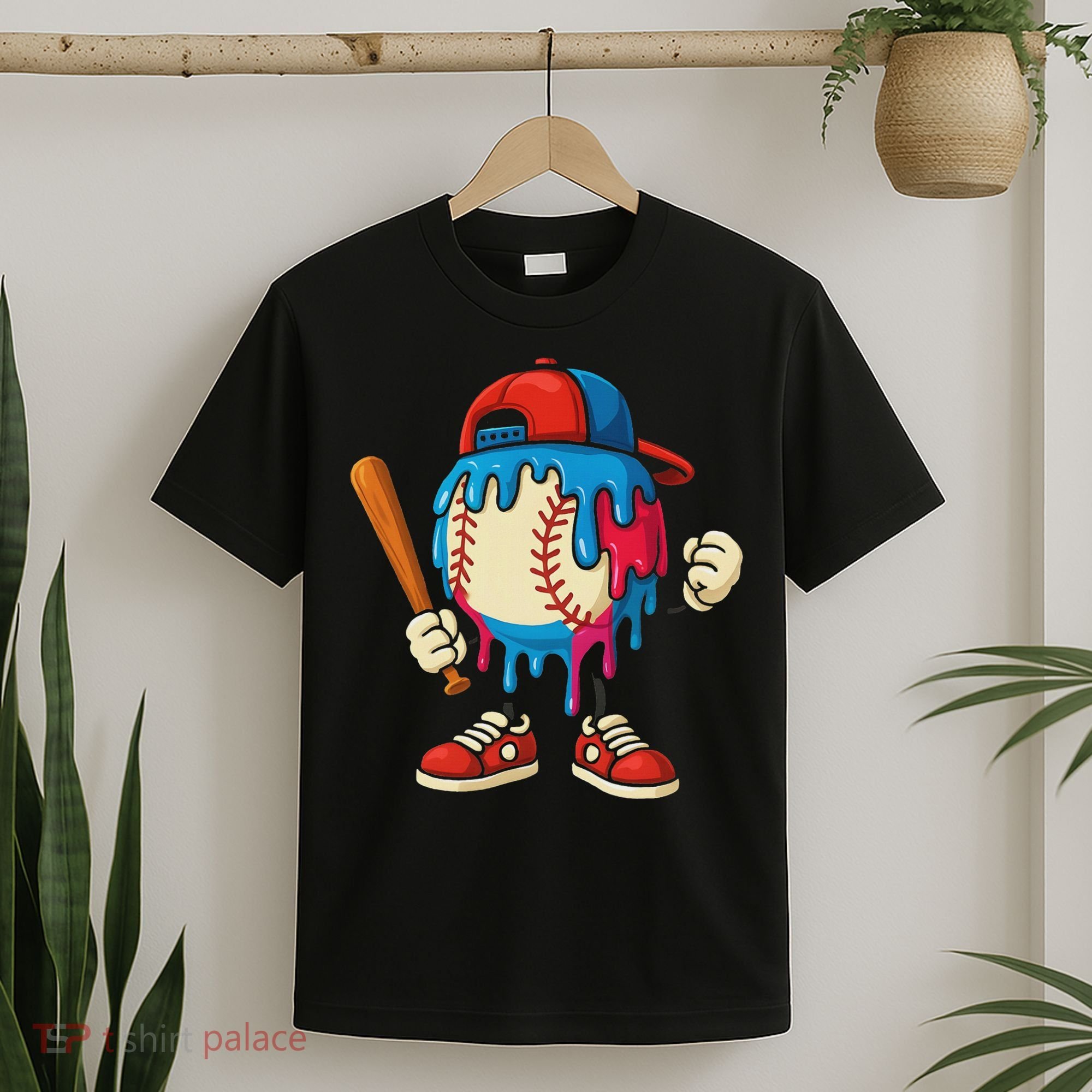 Baseball Drip Ice Cream Drip Sport Game Day T-Shirt