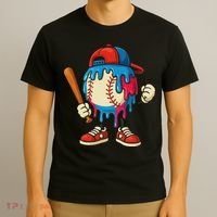 Baseball Drip Ice Cream Drip Sport Game Day T-Shirt thumb 3